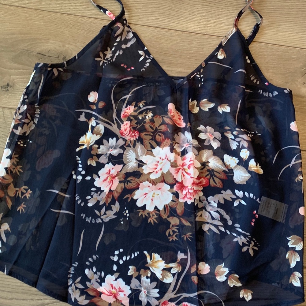 Shein Floral Print Cami Tank | Adjustable Straps | Lightweight | Summer to Fall